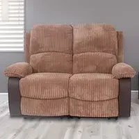 Brooklyn 2-Seater Recliner Sofa - Brown, Jumbo Cord
