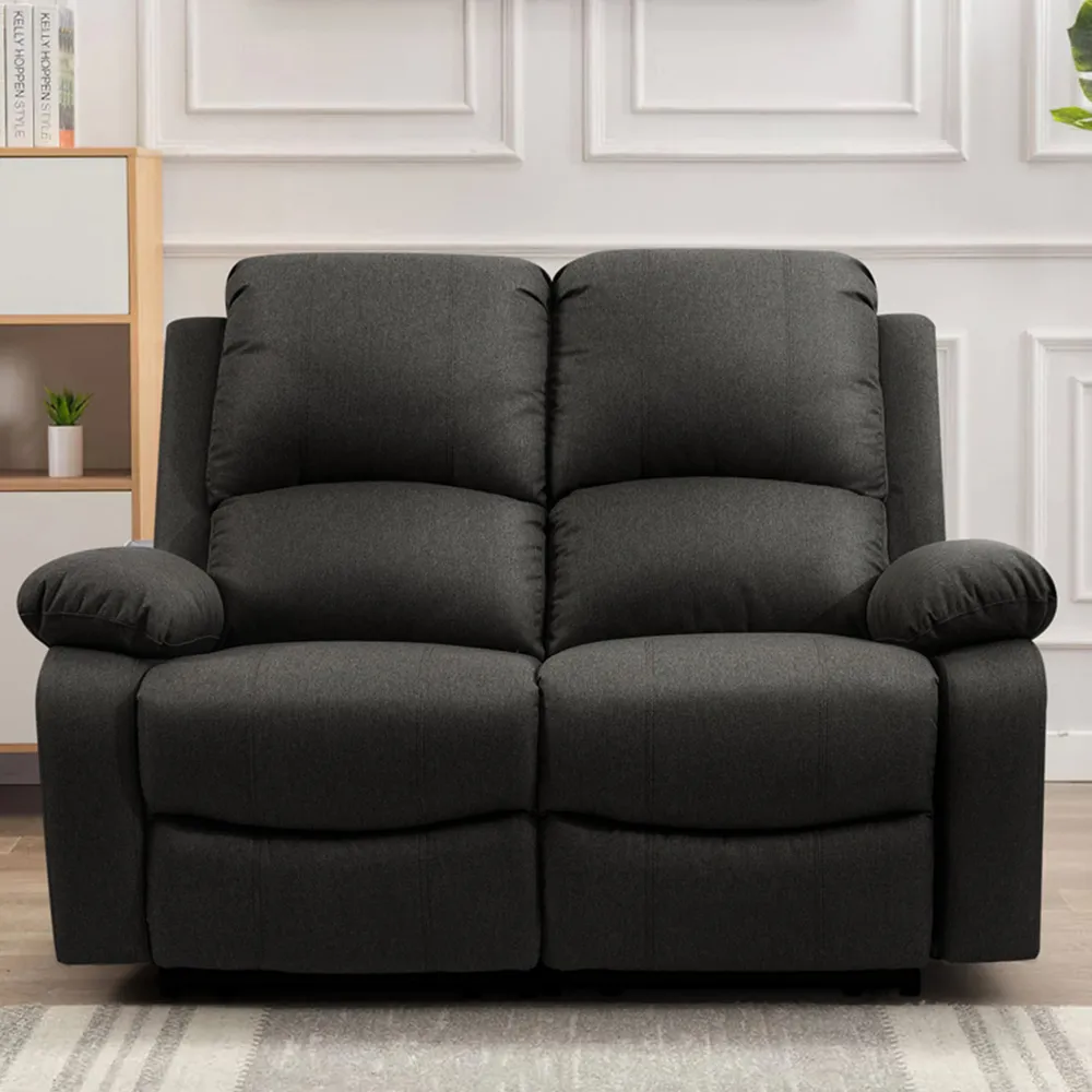 Brooklyn 2-Seater Recliner Sofa - Dark Grey, Linen image