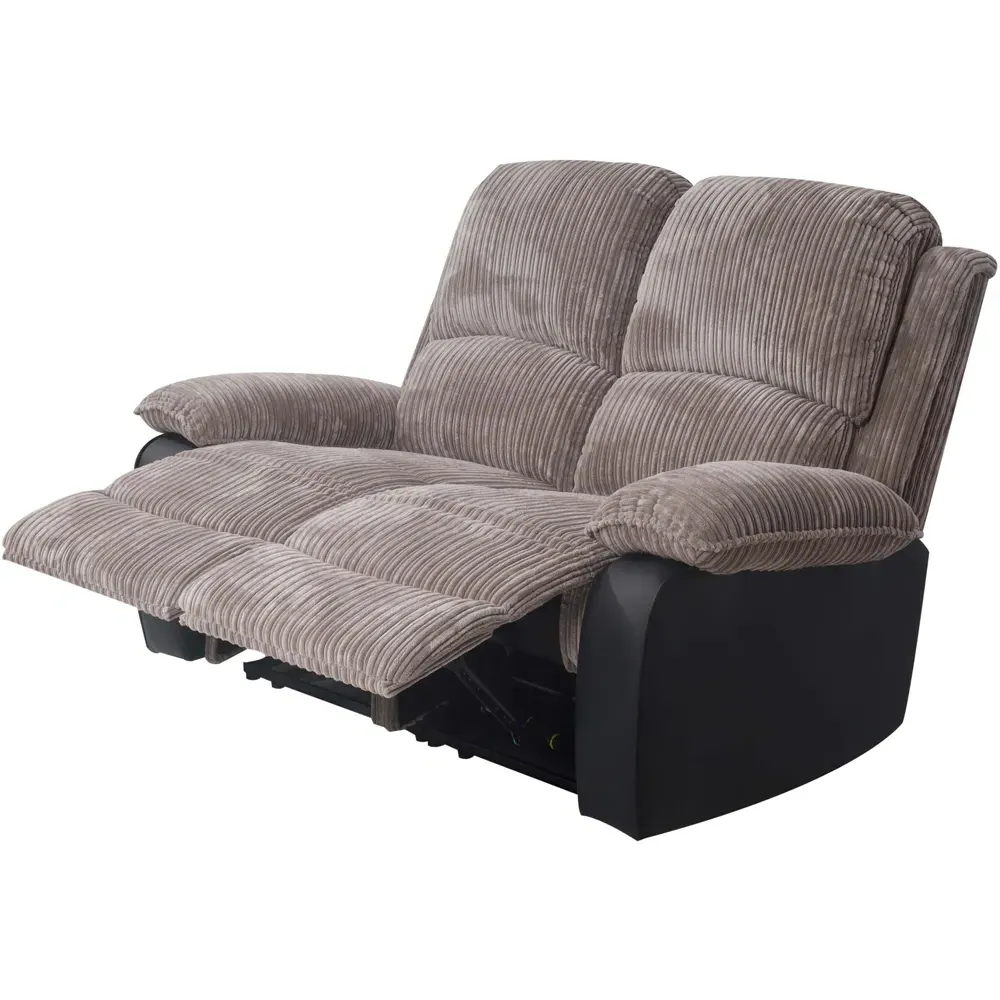 Brooklyn 2-Seater Recliner Sofa - Grey, Jumbo Cord