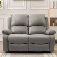 Brooklyn 2-Seater Recliner Sofa - Light Grey, Linen