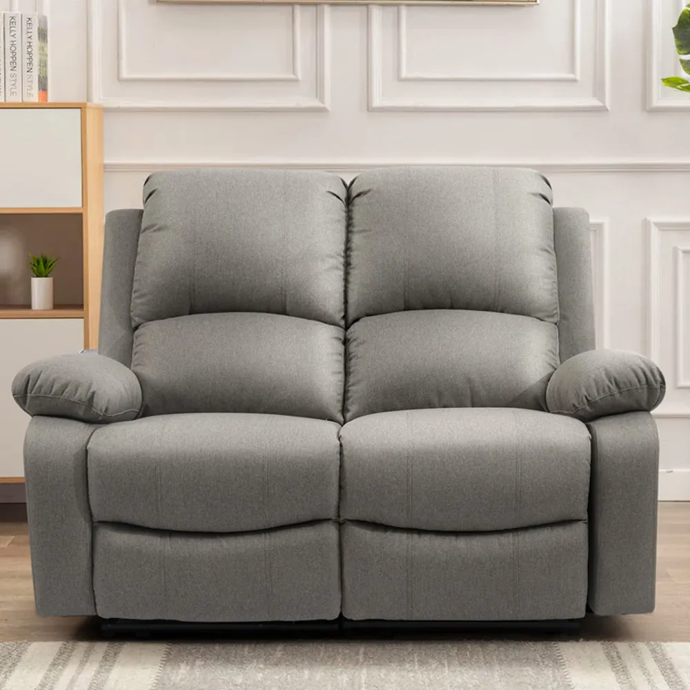 Brooklyn 2-Seater Recliner Sofa - Light Grey, Linen