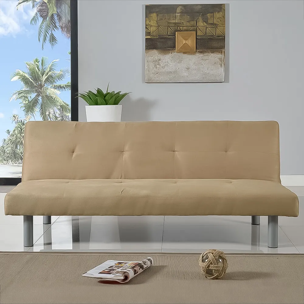 Brooklyn 2-Seater Sofa Bed - Cream, Faux Suede image