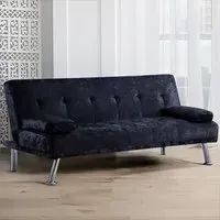 Brooklyn 2-Seater Sofa Bed with Click-Clack - Black, Velvet