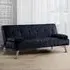 Brooklyn 2-Seater Sofa Bed with Click-Clack - Black, Velvet