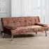 Brooklyn 2-Seater Sofa Bed with Click-Clack - Brown, Velvet
