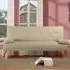 Brooklyn 2-Seater Sofa Bed with Click-Clack - Cream, Faux Leather