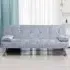 Brooklyn 2-Seater Sofa Bed with Click-Clack - Silver, Velvet