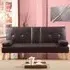 Brooklyn 2-Seater Sofa Bed with Cup Holder - Brown, Faux Leather