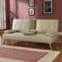 Brooklyn 2-Seater Sofa Bed with Cup Holder - Cream, Faux Leather