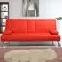 Brooklyn 2-Seater Sofa Bed with Cup Holder - Red, Faux Leather