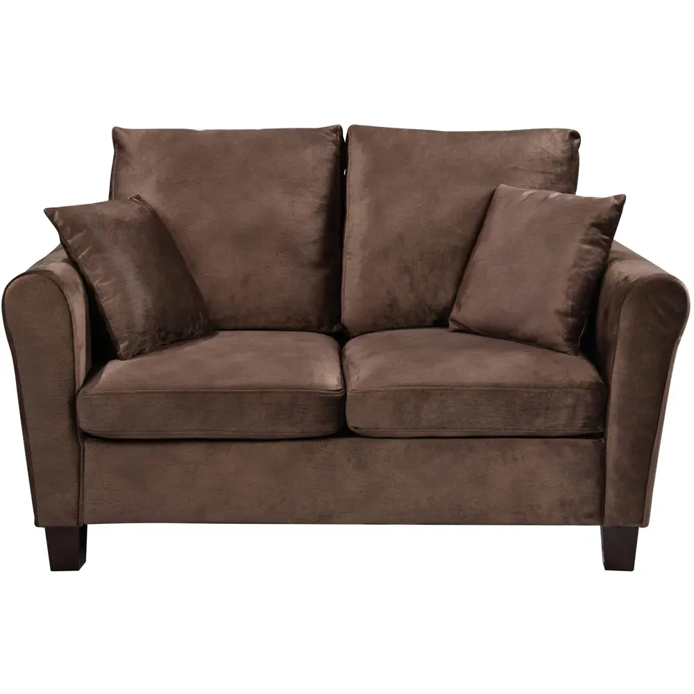 Brooklyn 2-Seater Sofa - Brown, Brushed Velvet