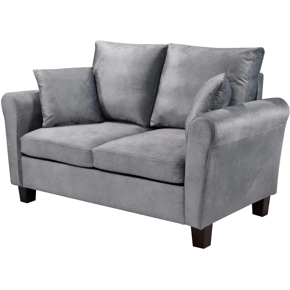 Brooklyn 2-Seater Sofa - Grey, Brushed Velvet