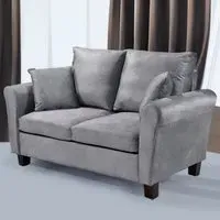 Brooklyn 2-Seater Sofa - Grey, Brushed Velvet