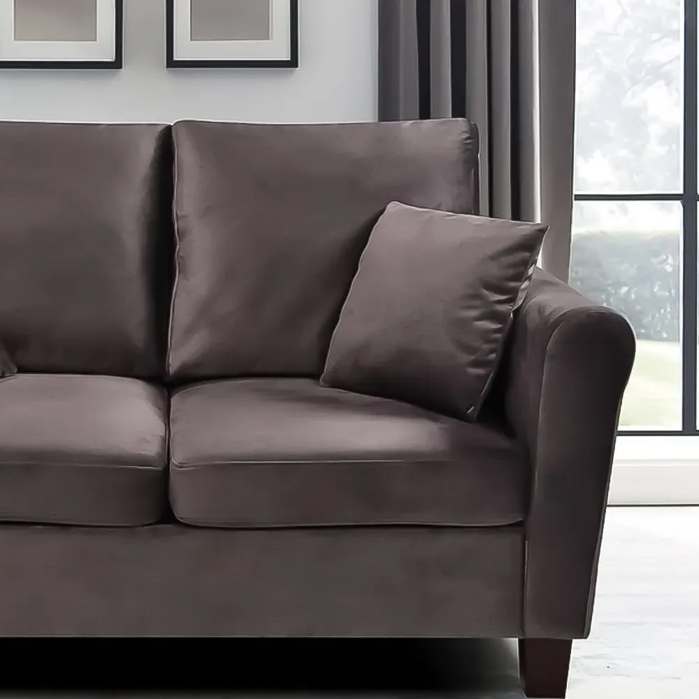 Brooklyn 2-Seater Sofa - Mottled Mink, Brushed Velvet