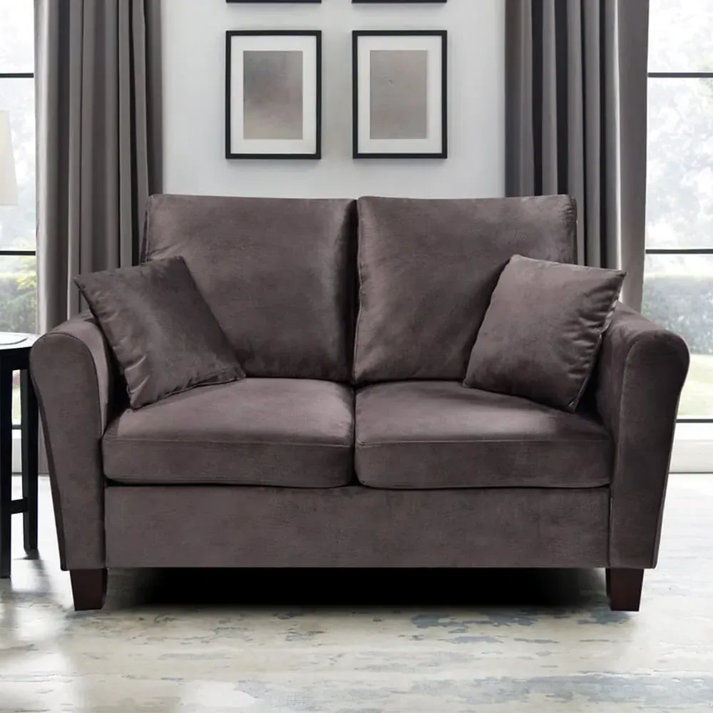 Brooklyn 2-Seater Sofa - Mottled Mink, Brushed Velvet