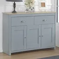 Brooklyn 3 Door 2 Drawer Sideboard - Grey, Oak