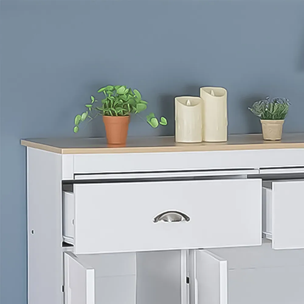 Brooklyn 3 Door 2 Drawer Sideboard - White, Oak