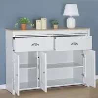 Brooklyn 3 Door 2 Drawer Sideboard - White, Oak