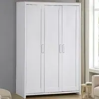 Brooklyn 3-Door Wardrobe - White, Oak