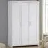 Brooklyn 3-Door Wardrobe - White, Oak