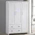 Brooklyn 3-Door Wardrobe with Drawers - White, Oak