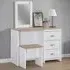 Brooklyn 3 Drawer Dressing Table Set with Mirror - White, Oak