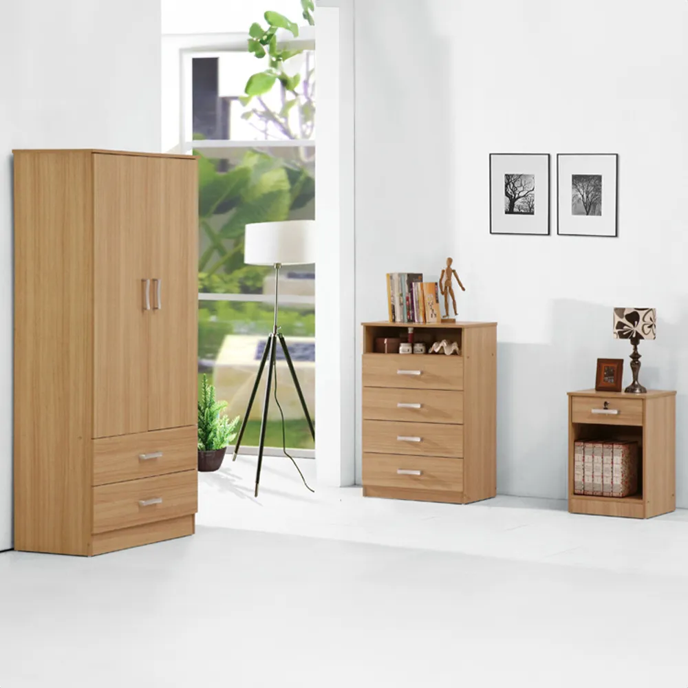 Brooklyn 3 Piece Bedroom Furniture Set - Oak image