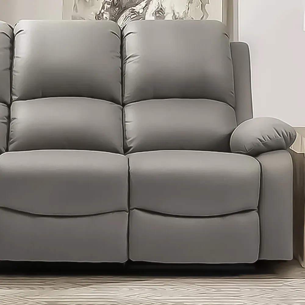 Brooklyn 3-Seater Recliner Sofa - Light Grey, Linen