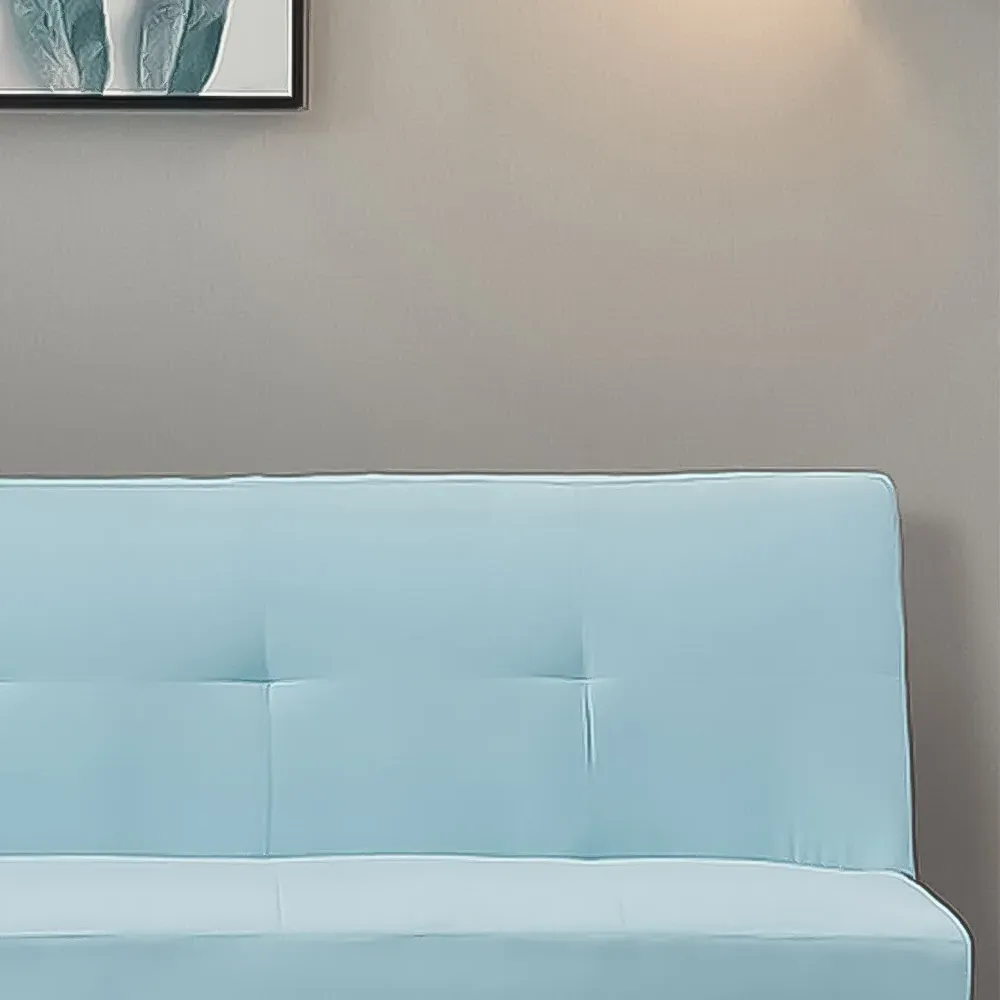 Brooklyn 3-Seater Sofa Bed - Blue, Faux Suede