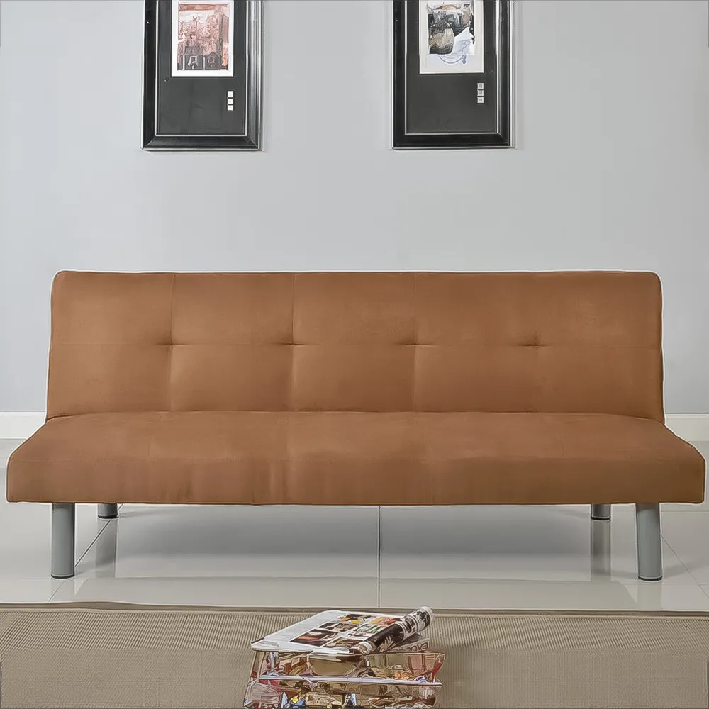 Brooklyn 3-Seater Sofa Bed - Cinnamon, Faux Suede