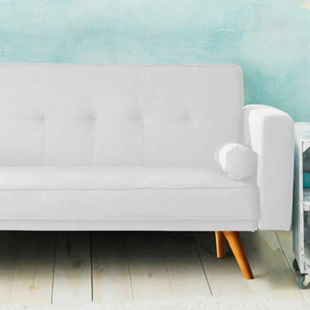 Brooklyn 3-Seater Sofa Bed - Cream, Linen