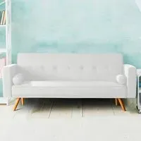 Brooklyn 3-Seater Sofa Bed - Cream, Linen