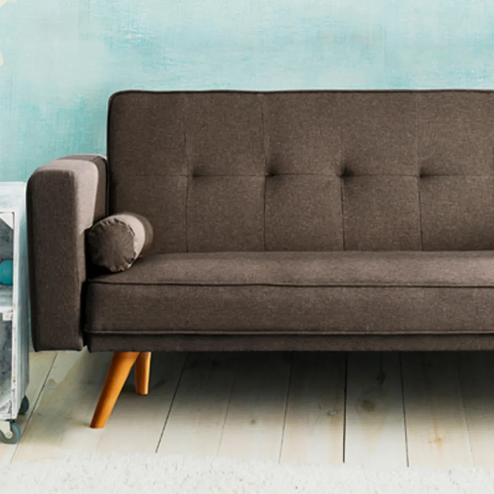 Brooklyn 3-Seater Sofa Bed with Clic Clac - Coffee, Linen