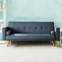 Brooklyn 3-Seater Sofa Bed with Clic Clac - Grey, Linen