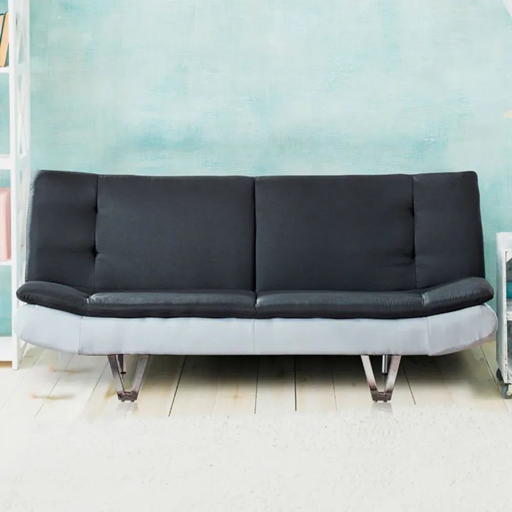 Brooklyn 3-Seater Sofa Bed with Click-Clack - White, Faux Leather image