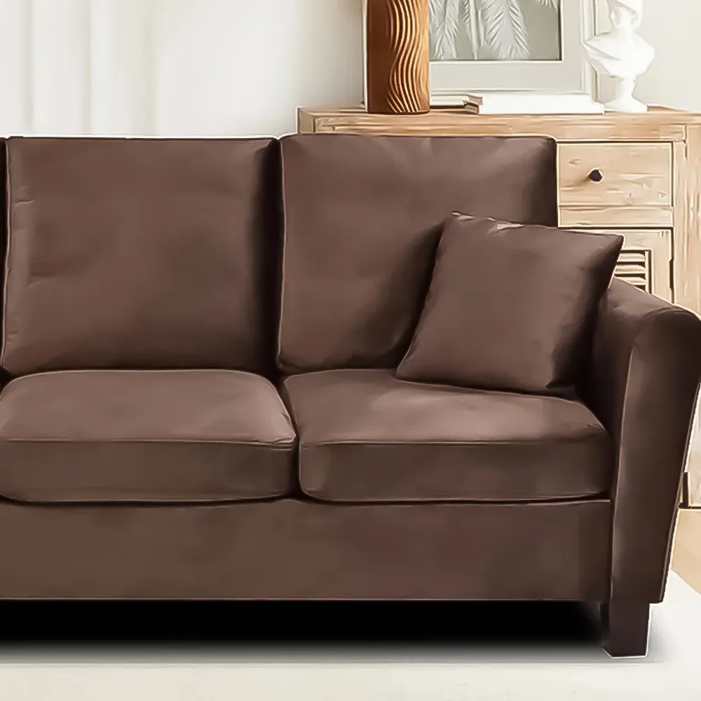 Brooklyn 3-Seater Sofa - Brown, Brushed Velvet