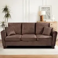 Brooklyn 3-Seater Sofa - Brown, Brushed Velvet