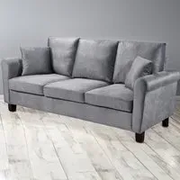 Brooklyn 3-Seater Sofa - Grey, Brushed Velvet
