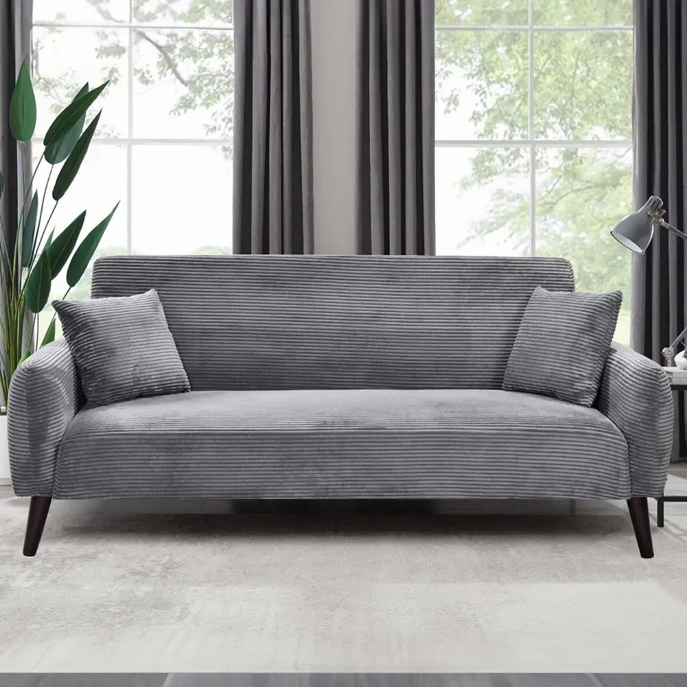 Brooklyn 3-Seater Sofa - Grey, Jumbo Cord