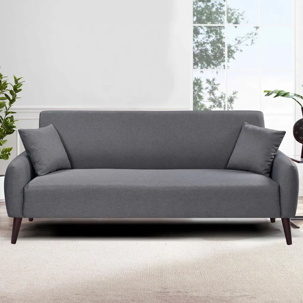 Brooklyn 3-Seater Sofa - Grey, Linen