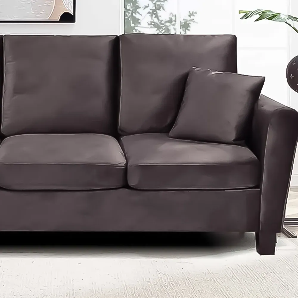 Brooklyn 3-Seater Sofa - Mottled Mink, Brushed Velvet