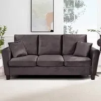 Brooklyn 3-Seater Sofa - Mottled Mink, Brushed Velvet