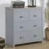 Brooklyn 4 Drawer Chest of Drawers - Grey, Wood