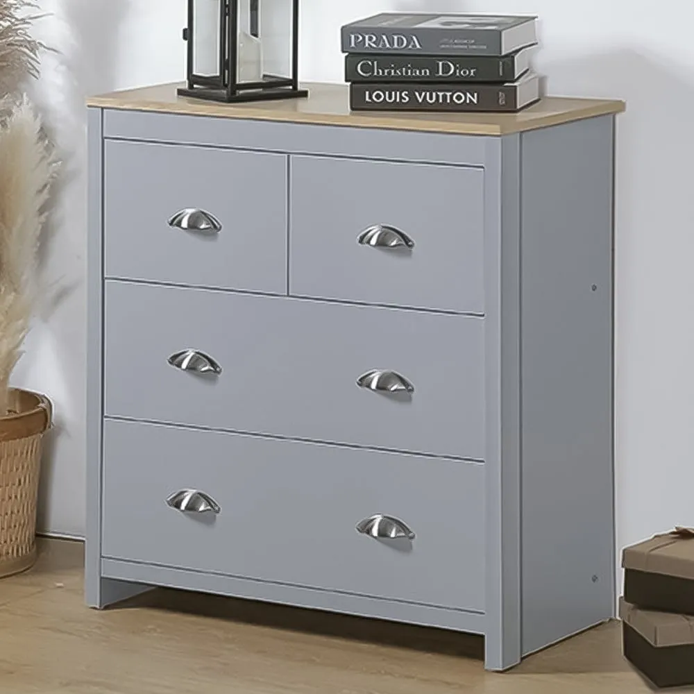 Brooklyn 4 Drawer Chest of Drawers - Grey, Wood image