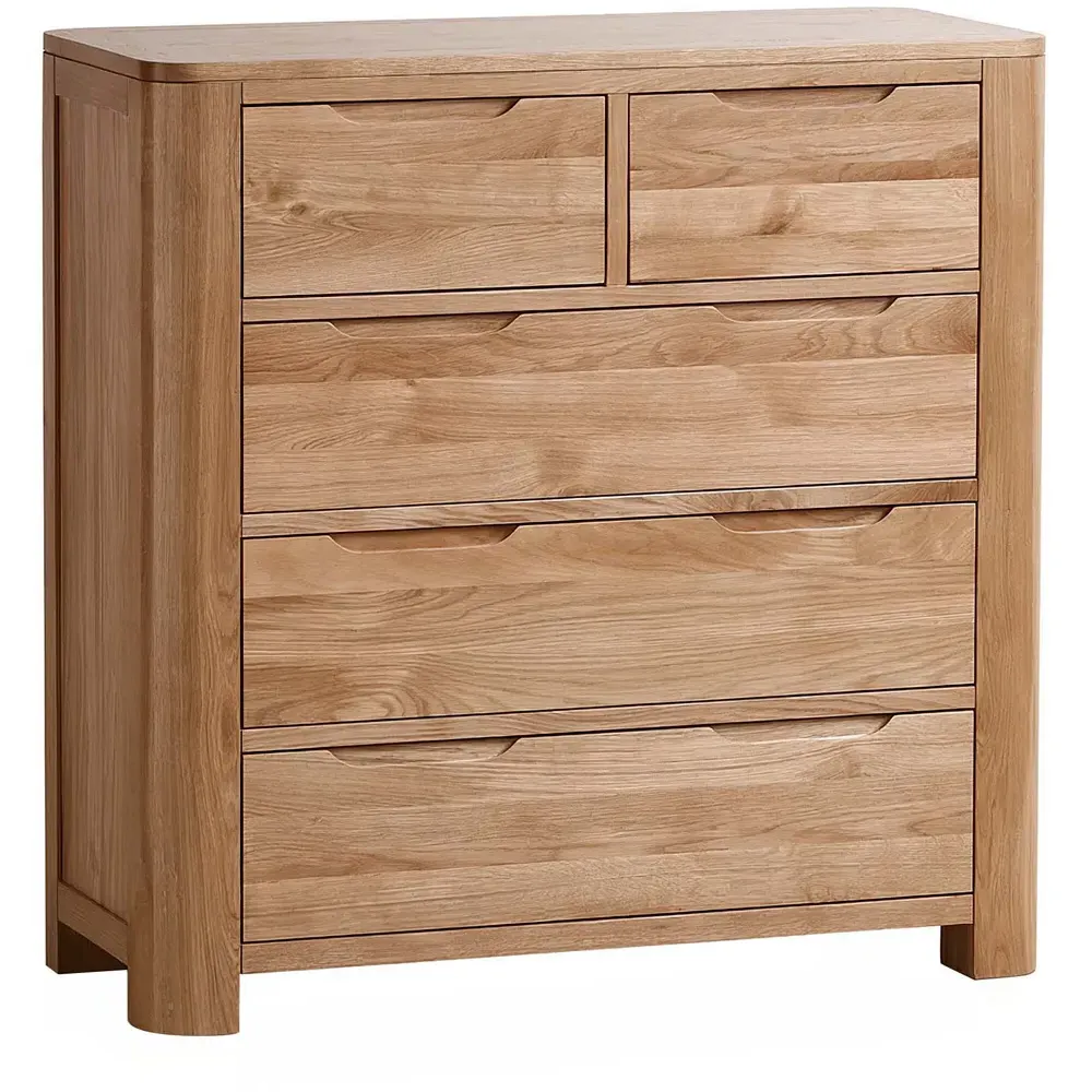 Brooklyn 5 Drawer Chest of Drawers - Brown, Oak