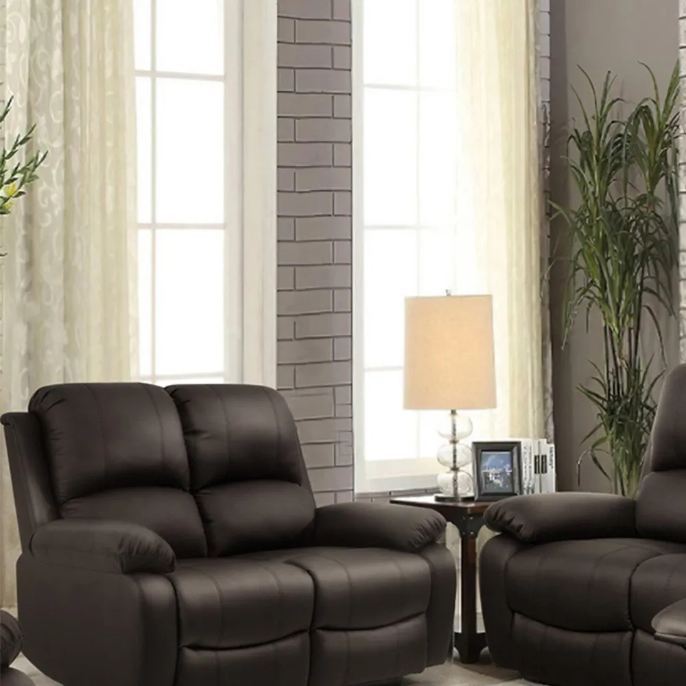 Brooklyn 5-Seater Recliner Sofa Set - Brown, Bonded Leather