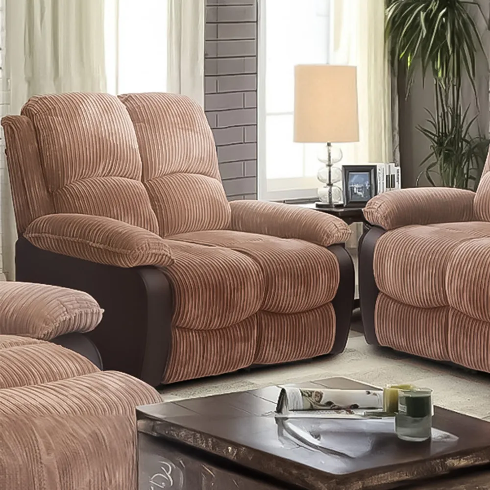 Brooklyn 5-Seater Recliner Sofa Set - Brown, Jumbo Cord