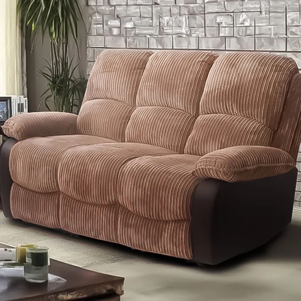 Brooklyn 5-Seater Recliner Sofa Set - Brown, Jumbo Cord
