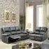 Brooklyn 5-Seater Recliner Sofa Set - Dark Grey, Bonded Leather