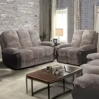 Brooklyn 5-Seater Recliner Sofa Set - Grey, Jumbo Cord